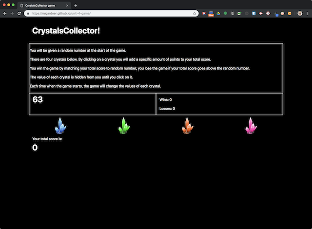 CrystalsCollector screenshot