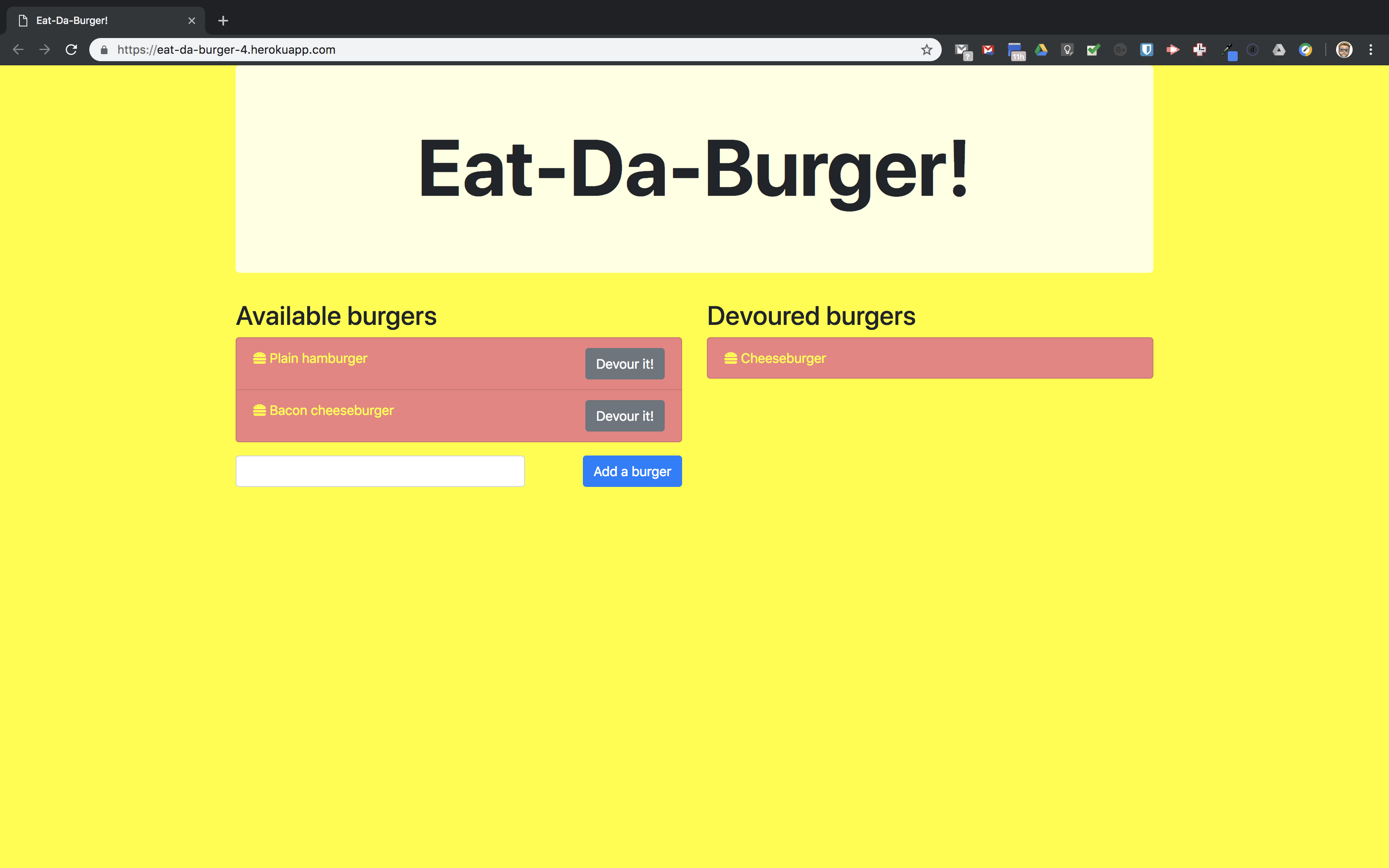 Eat-Da-Burger! screenshot