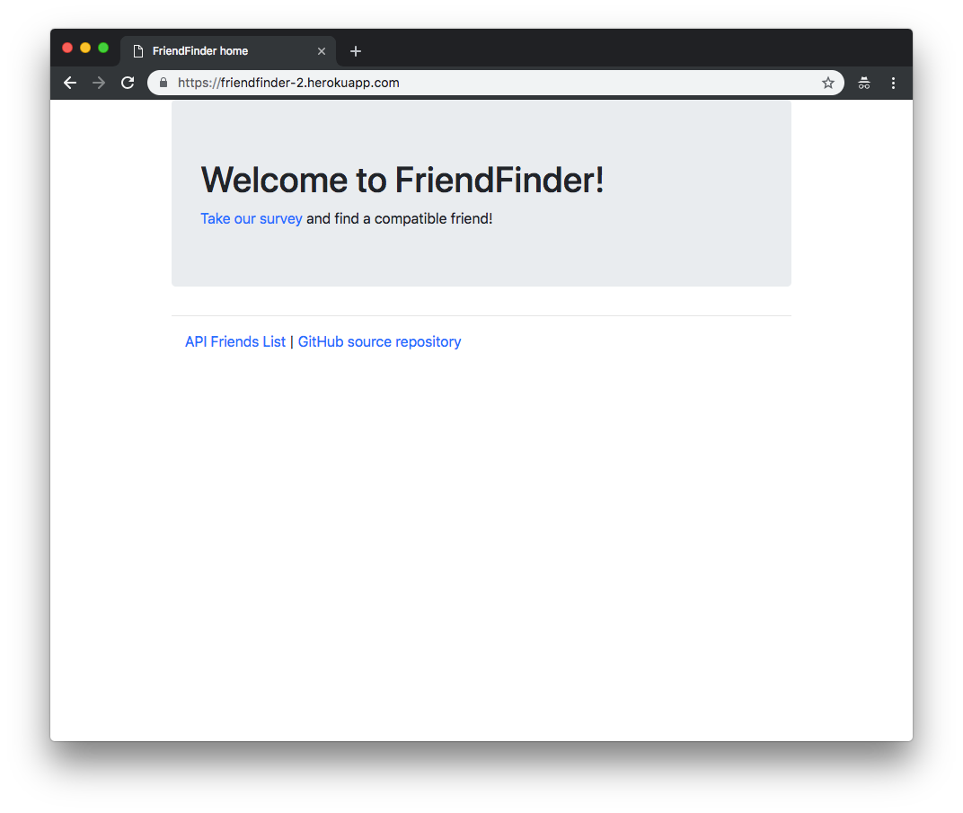 FriendFinder screenshot